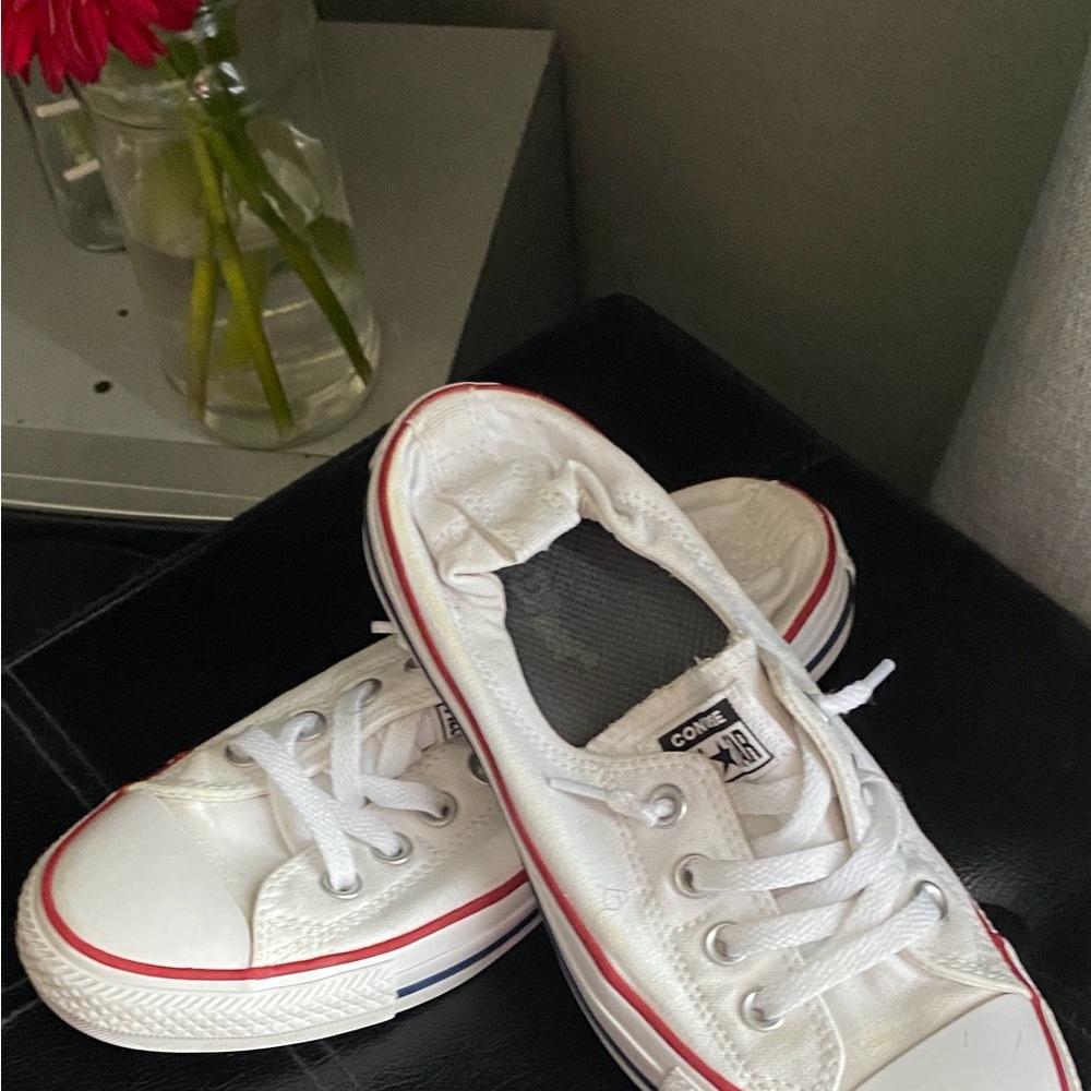 Converse Kids White and Red Sneakers
